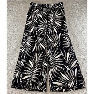Panama Jack Women's Tropical Palm Wide Leg Palazzo Pants Black/White Size XL